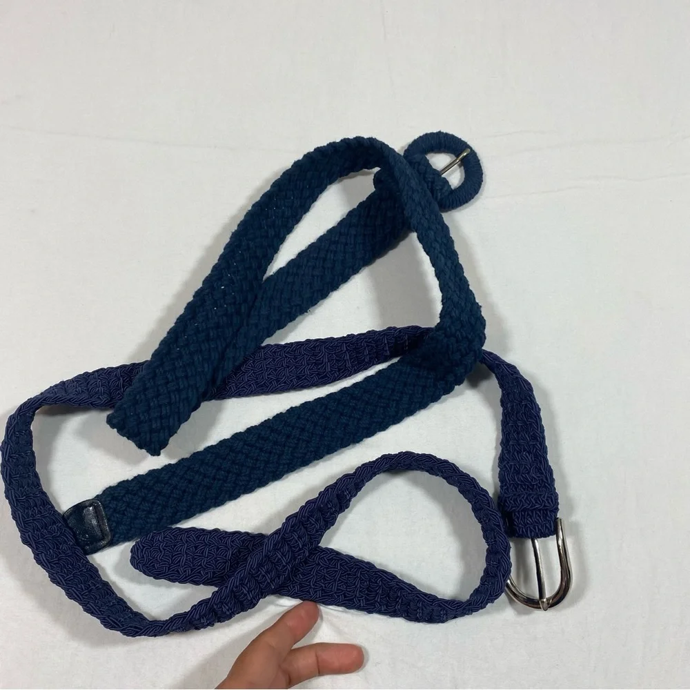 Liz Claiborne Navy Braided Belt Set of 2 Navy Belts Large unisex Belts